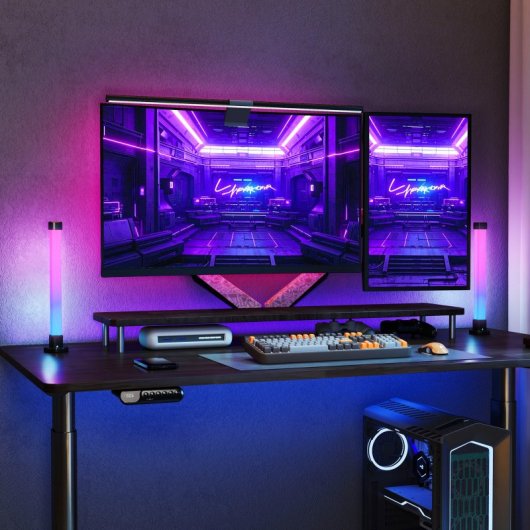 Homcom Conjunto De Candeeiros De Mesa Inteligentes Com App Bluetooth Branco