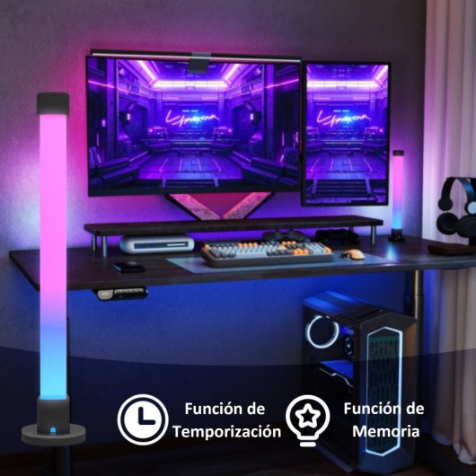 Homcom Conjunto De Candeeiros De Mesa Inteligentes Com App Bluetooth Branco