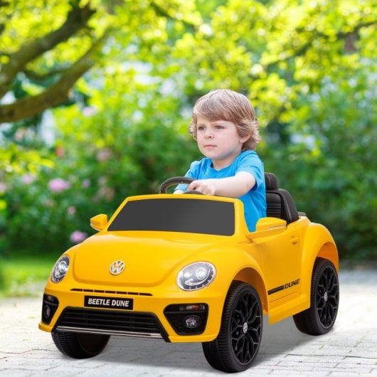 Aiyaplay Volkswagen Beetle Coche Eléctrico Para Niños De +3 Años Amarillo