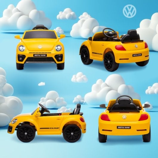 Aiyaplay Volkswagen Beetle Coche Eléctrico Para Niños De +3 Años Amarillo