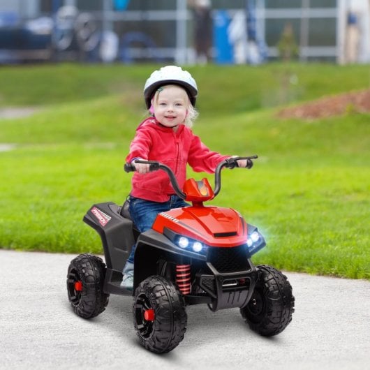 Aiyaplay Quad Eléctrico Para Niños De +3 Años Con Batería 12v Rojo