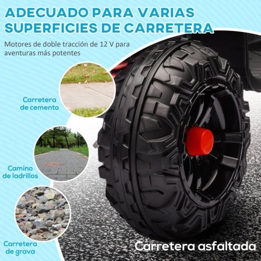 Aiyaplay Quad Eléctrico Para Niños De +3 Años Con Batería 12v Rojo