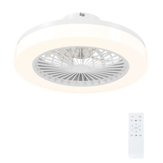 Homcom Ventoinha de Teto com Luz LED 40W Motor Dc Reversível Branca