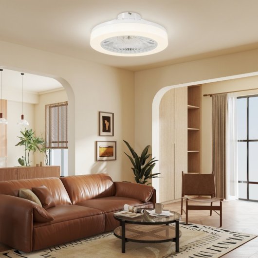 Homcom Ventoinha de Teto com Luz LED 40W Motor Dc Reversível Branca