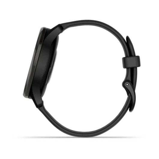 Smartwatch ibrido Garmin vívomove Trend con lunetta in acciaio inossidabile nero e cinturino in silicone nero
