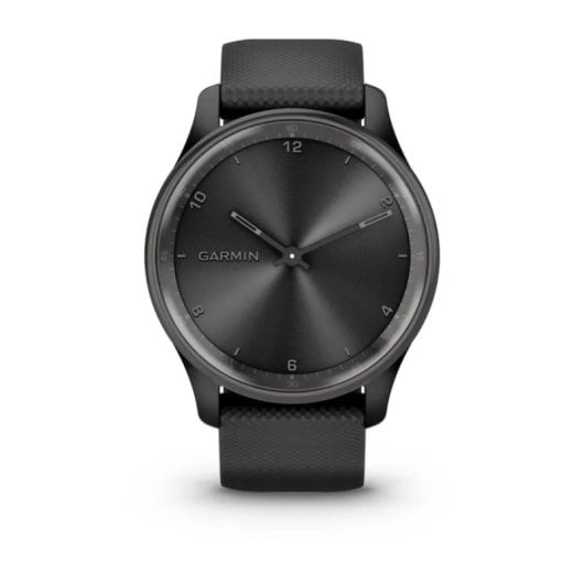 Smartwatch ibrido Garmin vívomove Trend con lunetta in acciaio inossidabile nero e cinturino in silicone nero