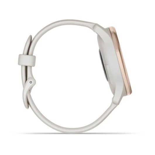Garmin vívomove Trend Smartwatch Híbrido com Moldura em Aço Inox Rosa Dourado e Bracelete de Silicone Bege