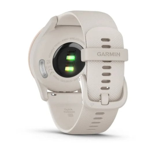 Garmin vívomove Trend Smartwatch Híbrido com Moldura em Aço Inox Rosa Dourado e Bracelete de Silicone Bege