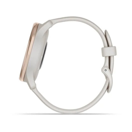 Garmin vívomove Trend Smartwatch Híbrido com Moldura em Aço Inox Rosa Dourado e Bracelete de Silicone Bege