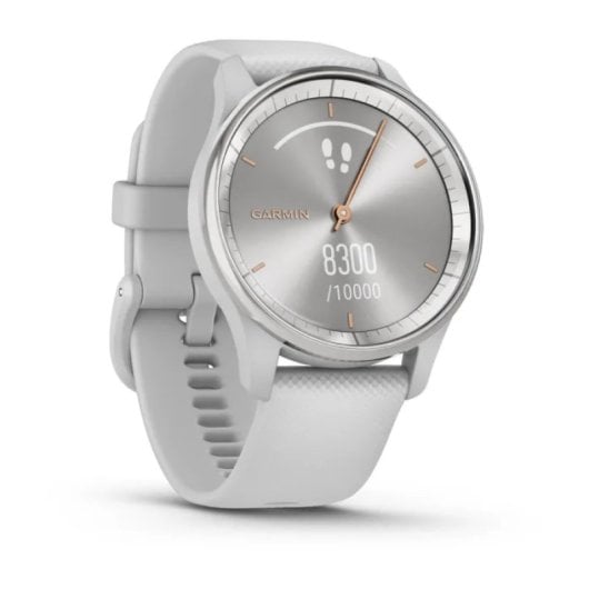 Garmin vívomove Trend Smartwatch Híbrido Bisel Acero Inoxidable Plata y Correa de Silicona Gris