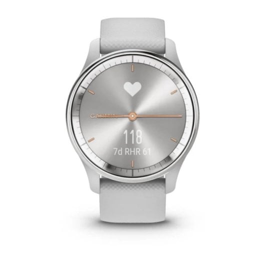 Garmin vívomove Trend Smartwatch Híbrido Bisel Acero Inoxidable Plata y Correa de Silicona Gris