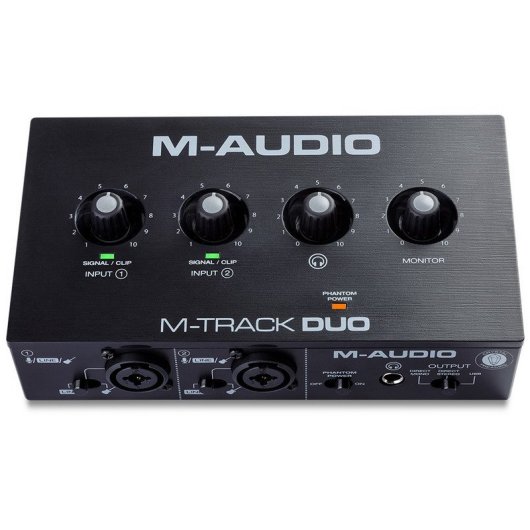 M-Audio M-Track Duo Interfaz de Audio USB de 2 Canales para Grabación, Transmisión, Podcasting