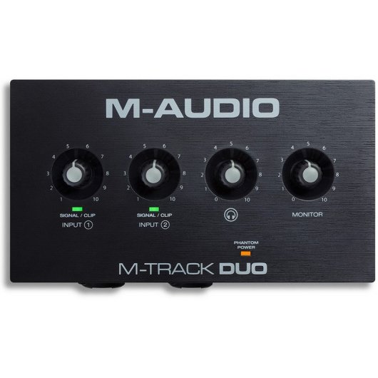 M-Audio M-Track Duo Interfaz de Audio USB de 2 Canales para Grabación, Transmisión, Podcasting