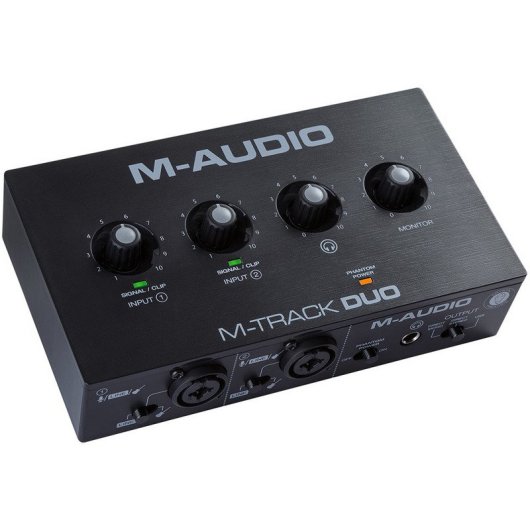 M-Audio M-Track Duo Interfaz de Audio USB de 2 Canales para Grabación, Transmisión, Podcasting