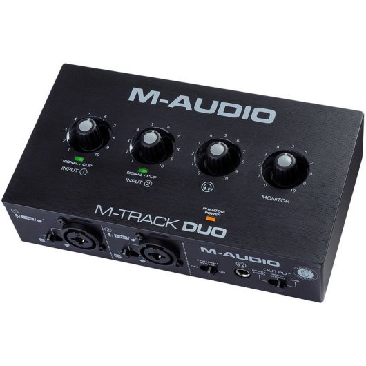 M-Audio M-Track Duo Interfaz de Audio USB de 2 Canales para Grabación, Transmisión, Podcasting