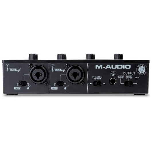 M-Audio M-Track Duo Interfaz de Audio USB de 2 Canales para Grabación, Transmisión, Podcasting