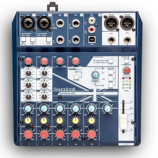Soundcraft Notepad-8FX Consola de Mezclas Analógica de Formato Pequeño con E/S USB y Efectos Lexicon