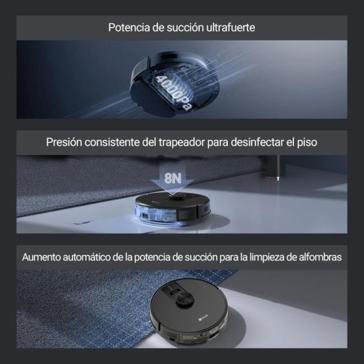 EZVIZ RE4 Plus Robot Aspirador y Fregasuelos con Estación de Vaciado Automático Negro