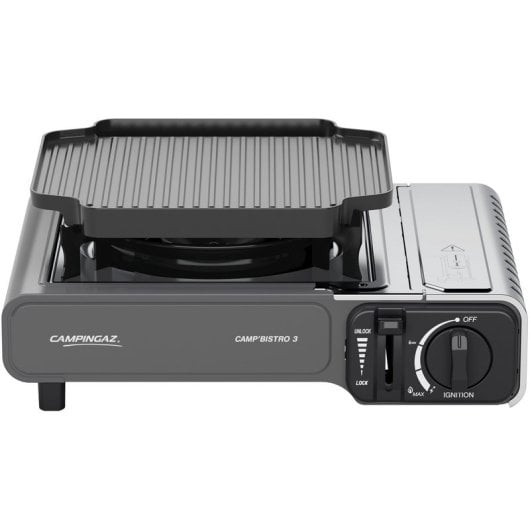 Campingaz Camp'Bistro 3-Brenner-Grill, 2200 W, funktioniert mit CP250-Gaskartusche, schwarz