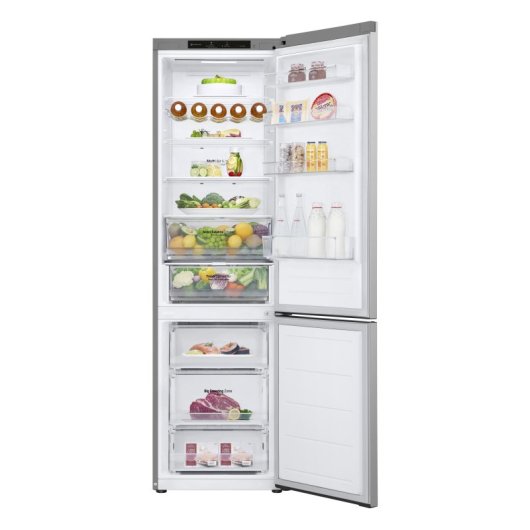 Frigorífico LG Combi No Frost 203 cm 387L D Prata Portas Reversíveis Prime Prata