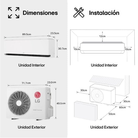 LG MAGNA09MX.SET Aire Acondicionado Split 1x1 Inverter Con Bomba De Calor 2.150 Frigorías