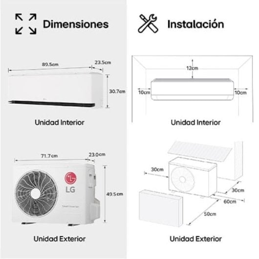 LG MAGNA12MX.SET Aire Acondicionado Split 1x1 Con Bomba De Calor Inverter 3.010 Frigorías