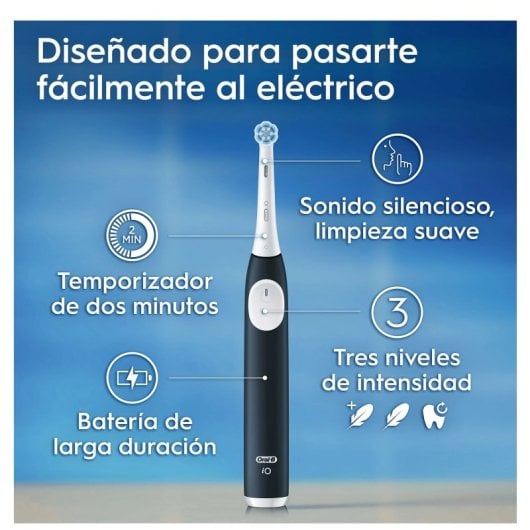 Oral-B IO2 Cepillo Dental Eléctrico Negro con Funda de Viaje