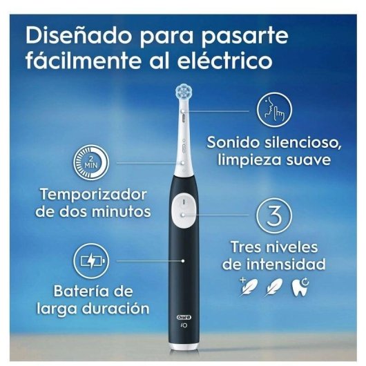 Escova de Dentes Oscilante Rotativo Oral-B IO2 Preto Sensor Pressao Temporizador Estojo