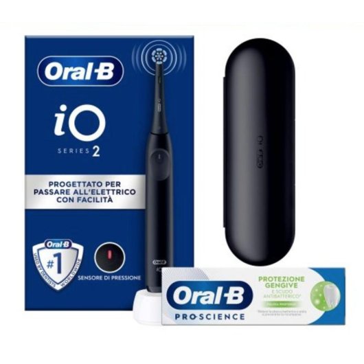 Escova de Dentes Oscilante Rotativo Oral-B IO2 Preto Sensor Pressao Temporizador Estojo