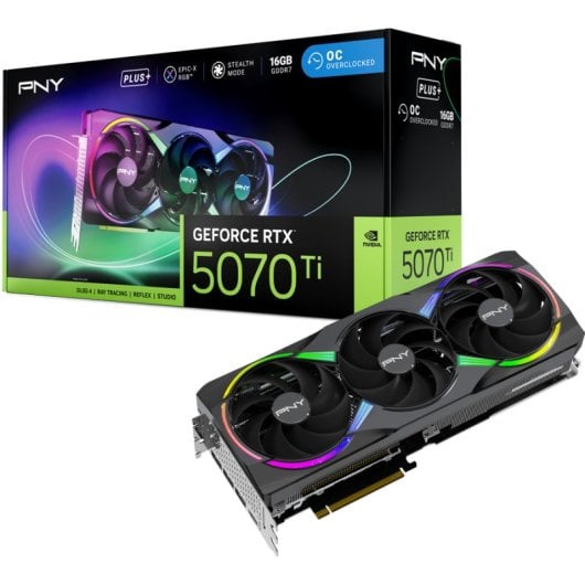 PNY GeForce RTX 5070 Ti EPIC-X RGB OC Triple Fan Plus 16GB GDDR7 Reflex 2 RTX AI DLSS4