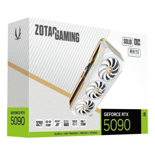Carte Graphique Zotac GeForce RTX 5090 SOLID OC White 32GB GDDR7 Reflex 2 RTX AI DLSS4