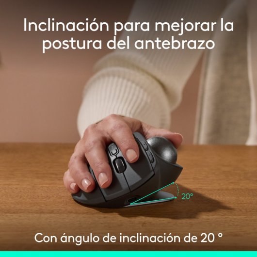 Logitech MX Ergo S Ratón Inalámbrico Bluetooth Trackball 2000 DPI Grafito