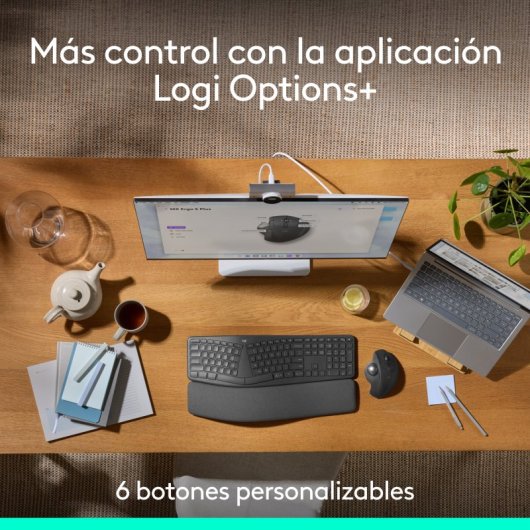 Logitech MX Ergo S Ratón Inalámbrico Bluetooth Trackball 2000 DPI Grafito