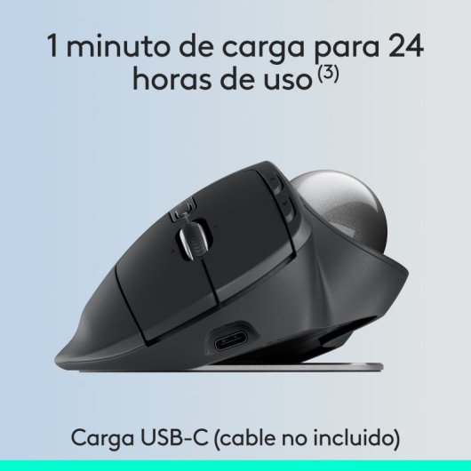 Logitech MX Ergo S Ratón Inalámbrico Bluetooth Trackball 2000 DPI Grafito
