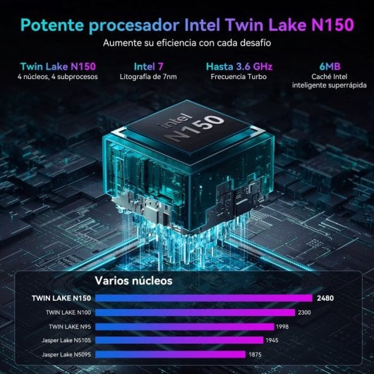 Huidun Mini Pc H30 Intel N150/16GB/512GB SSD Windows 11 Pro