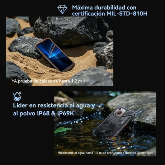 OSCAL Marine 1 Smartphone Robusto 6.56" 4GB/128GB Dual SIM 5100mAh Android 15 Negro