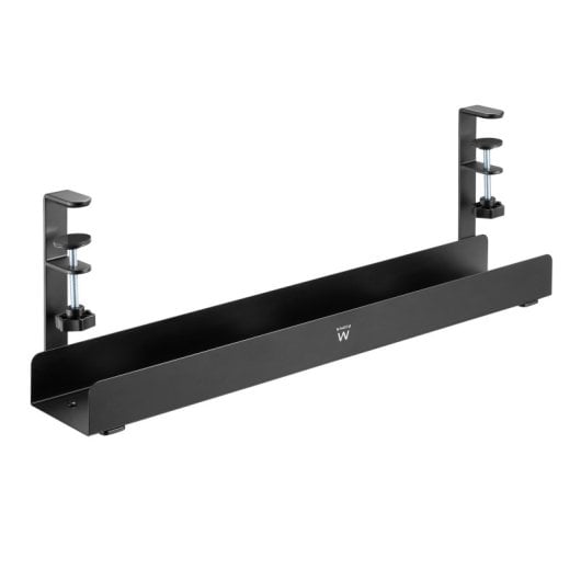 Table de bureau avec plateau à câbles Ewent EW1548, noire