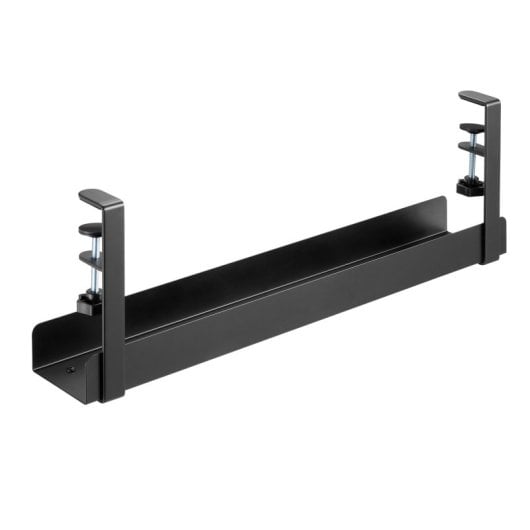 Table de bureau avec plateau à câbles Ewent EW1548, noire