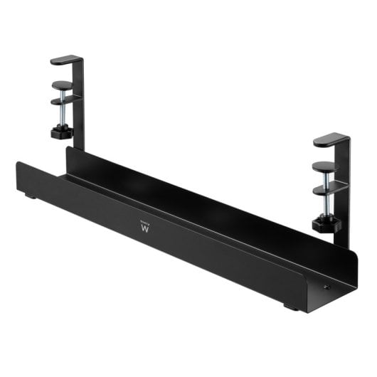 Table de bureau avec plateau à câbles Ewent EW1548, noire