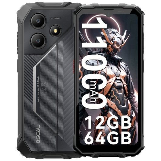 OSCAL Marine 2 Smartphone Robusto 6.56" 4GB/64GB Dual SIM NFC 11000mAh 18W Android 15 Negro