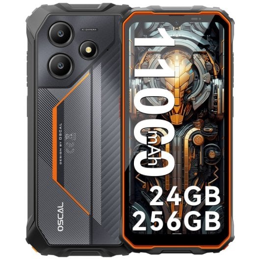 OSCAL Marine 2 Smartphone Robusto 6.56" 8GB/256GB Dual SIM NFC 11000mAh 18W Android 15 Naranja