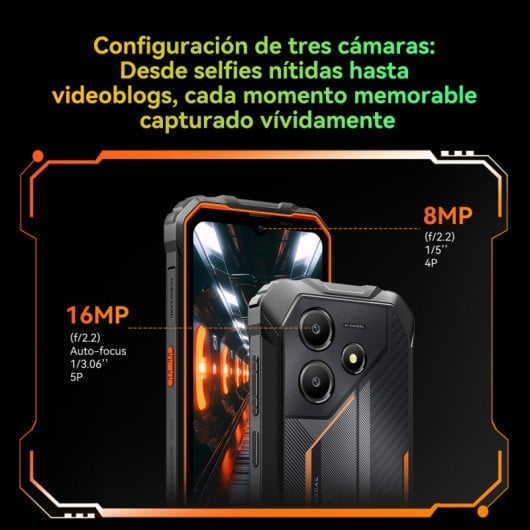 OSCAL Marine 2 Smartphone Robusto 6.56" 8GB/256GB Dual SIM NFC 11000mAh 18W Android 15 Negro