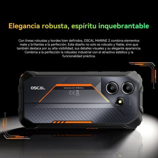 OSCAL Marine 2 Smartphone Robusto 6.56" 8GB/256GB Dual SIM NFC 11000mAh 18W Android 15 Negro