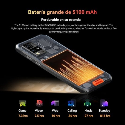Blackview BV4800 SE Smartphone Robusto 6.56" 4GB/64GB Dual SIM NFC 5100mAh Android 15 Naranja