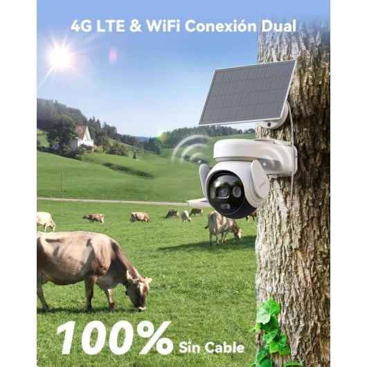 Imou AOV PT Kit Cámara de Vigilancia WiFi y 4G 3K con Batería y Placa Solar