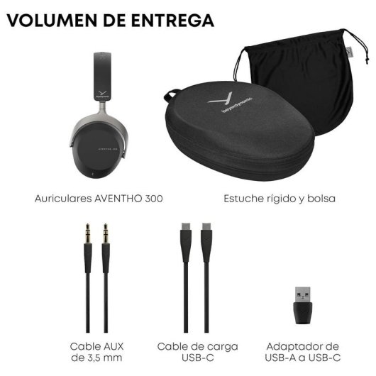Beyerdynamic Aventho 300 Auriculares Bluetooth con Cancelación Activa de Ruido Negros