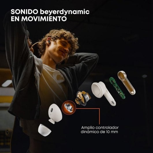 Casque Bluetooth à réduction de bruit active Beyerdynamic Amiron 100, couleur crème