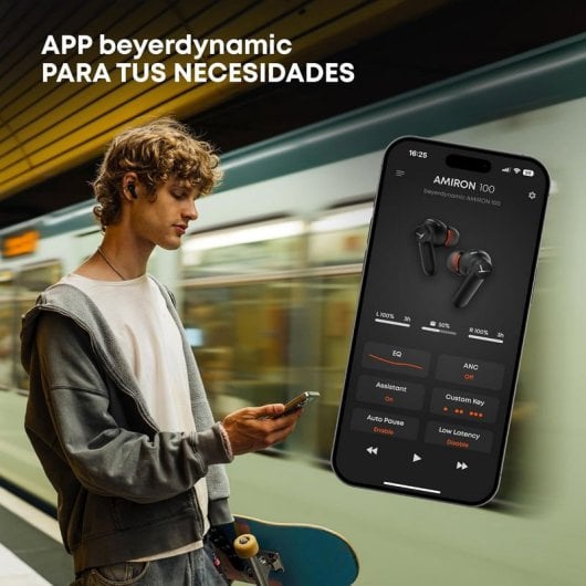 Casque Bluetooth à réduction de bruit active Beyerdynamic Amiron 100, couleur crème