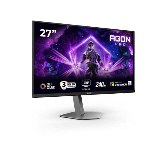 Monitor AOC AG276UZD 26.5" UltraHD 4K 240Hz QD-OLED 0.03 ms HDR400 USB-C KVM