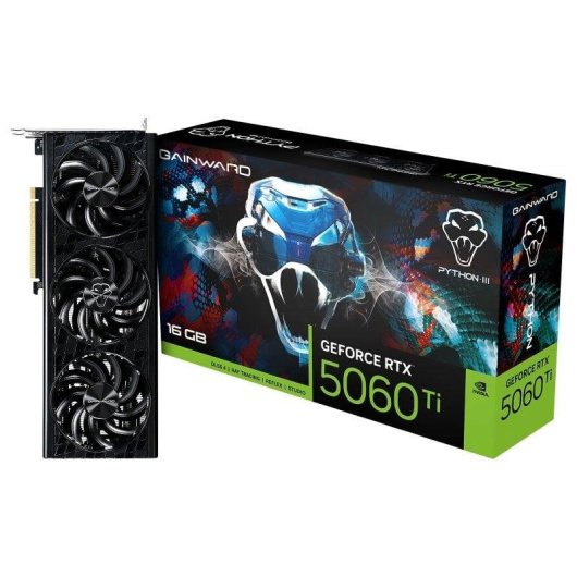 Carte Graphique Gainward GeForce RTX 5060 Ti Python III 16GB GDDR7 Reflex 2 RTX AI DLSS4